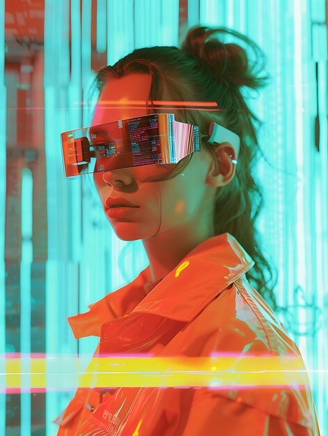 Foto el futuro de la moda con cyber desencadenando el poder de la tecnología y el estilo para las tendencias de alta moda