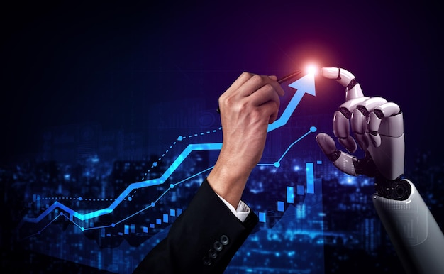 El futuro robot de inteligencia artificial y el cyborg