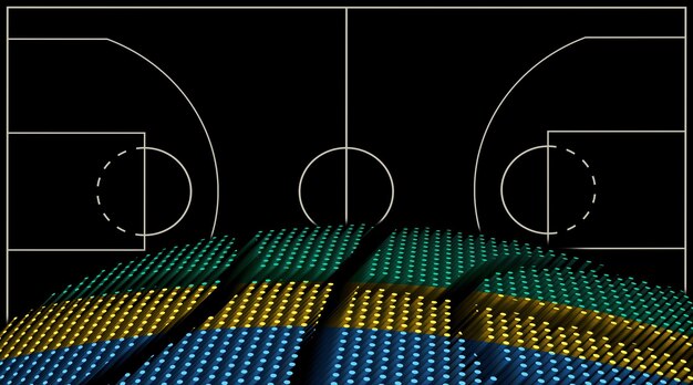 Gabão Fundo da quadra de basquete Bola de basquete