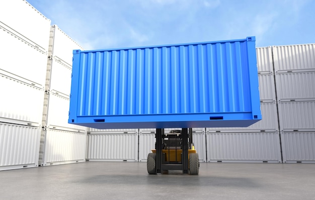 Gabelstapler-Hebecontainer-Versandkonzept