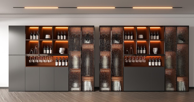 El gabinete moderno de la bodega de vino