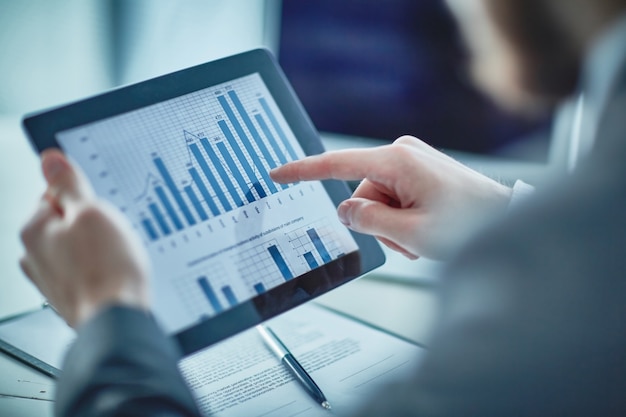 gadget de tecnología de negocios dedo diagrama