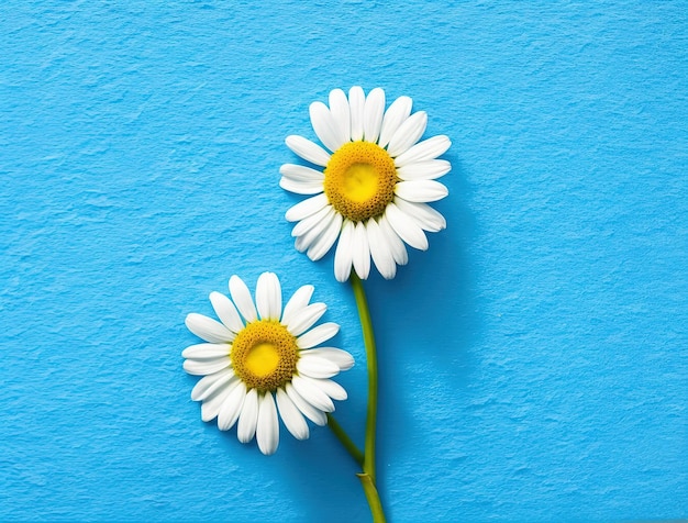 Gänseblümchen auf blauem Hintergrund