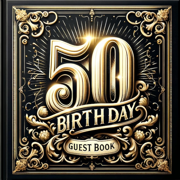 Gästebuch-Design für den goldenen 50. Geburtstag
