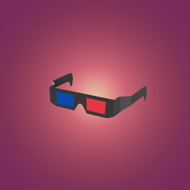 Gafas 3D para cines 3D Render ilustración