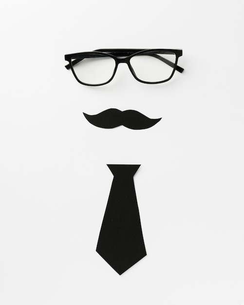 Foto gafas con bigote y corbata