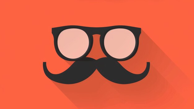 Foto gafas de bigote sobre un fondo naranja