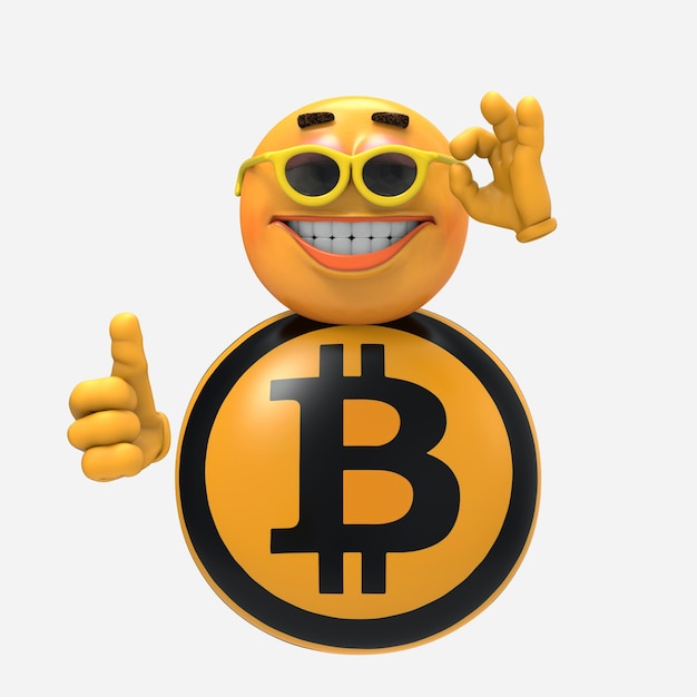 Gafas de Bitcoin. Ilustración 3d