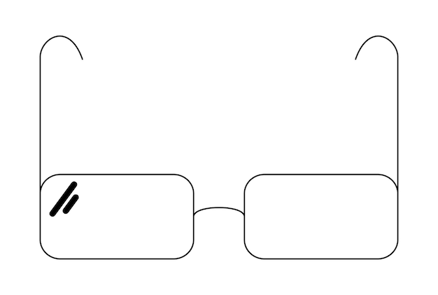 Foto gafas contorno plano icono ciencia símbolo arte signo ilustraciones