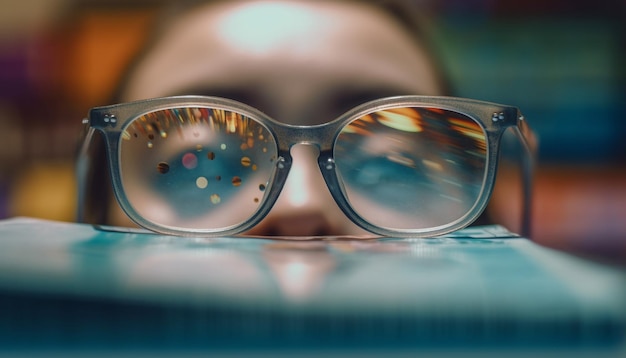 Las gafas elegantes reflejan la moda y la tecnología modernas generadas por IA