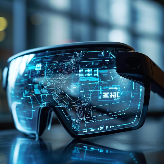 Gafas inteligentes con capacidades de realidad aumentada que muestran información adicional generada por la IA