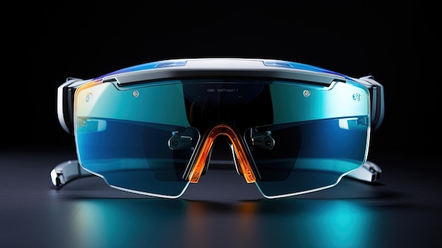 Gafas inteligentes pantallas portátiles fondo de color sólido de realidad aumentada