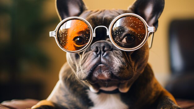 Foto gafas para perros de color naranja