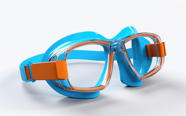 Las gafas de plástico parecen 3D sobre un fondo blanco.