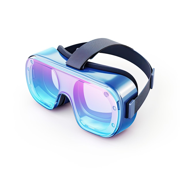 Gafas de realidad virtual aisladas sobre un fondo blanco Ilustración de renderización 3D
