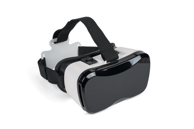 Foto gafas de realidad virtual en blanco y negro aisladas sobre un fondo blanco un popular gadget de realidad virtual