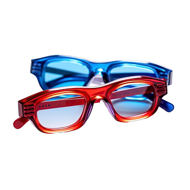 Unas gafas rojas y azules.
