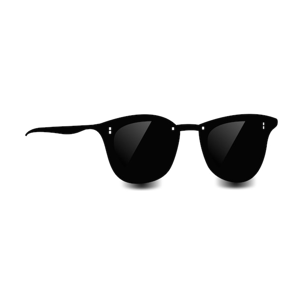 gafas de sol aisladas Negro sobre fondo blanco