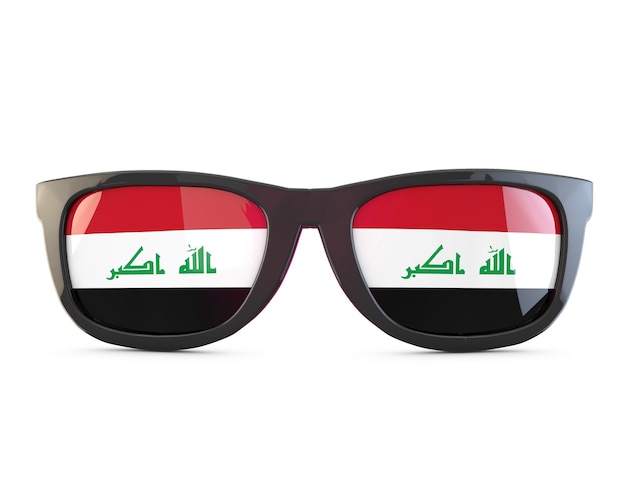 Gafas de sol de la bandera de Irak Representación 3D