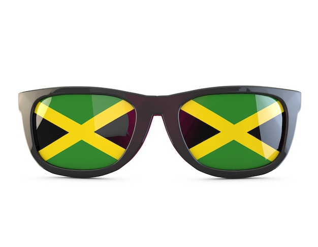 Gafas de sol de la bandera de Jamaica Representación 3D