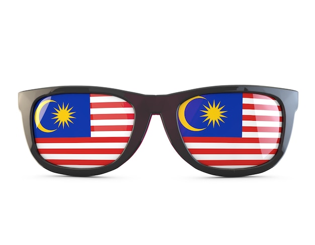 Gafas de sol de la bandera de Malasia Representación 3D