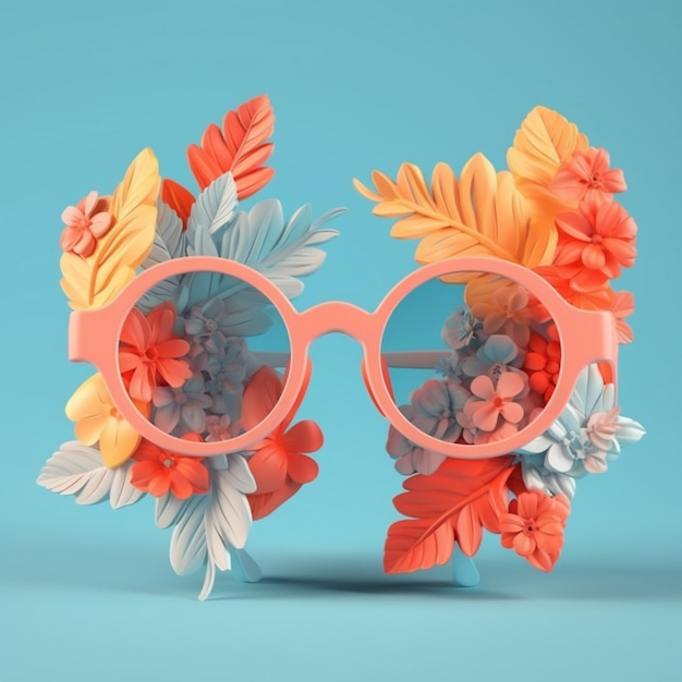 Unas gafas de sol con un diseño floral en la parte delantera.