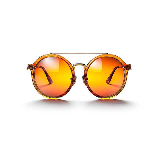 Gafas de sol elegantes con lentes de color naranja con IA generativa