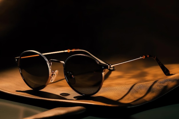 Gafas de sol con una ilustración de arte digital minimalista de marco simple