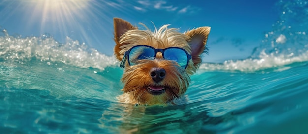 Gafas de sol para perros nadar IA generativa