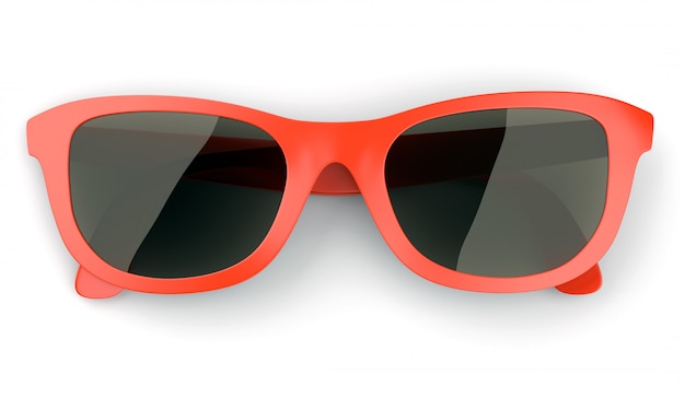 Foto gafas de sol rojas aisladas en blanco