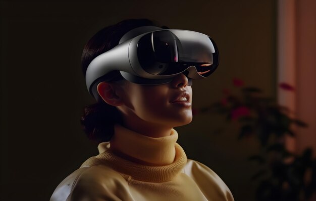 Gafas VR maqueta de realidad virtual diseño futurista IA generativa