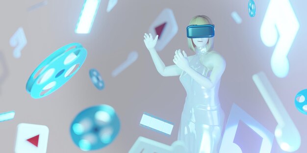 Gafas VR Reproductor multimedia Mirar películas Escuchar música Entretenimiento Fiesta Metaverso 3D