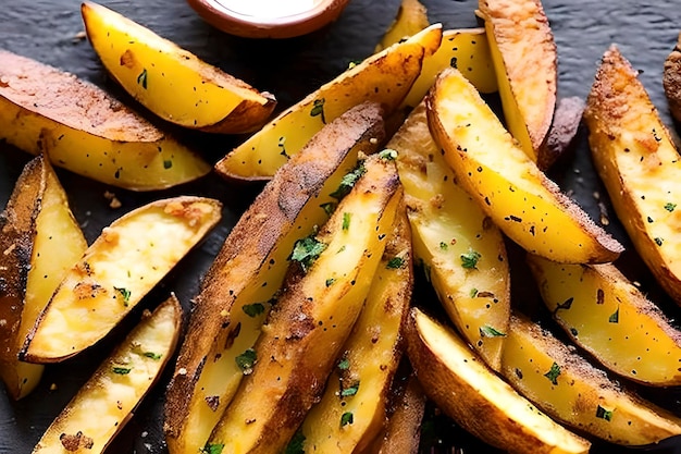 Los gajos de papa son un refrigerio popular hecho de papa