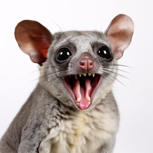 Foto galago retrato de feliz sorprendido divertido cabeza de animal mirando pixar estilo 3d renderización ilustración