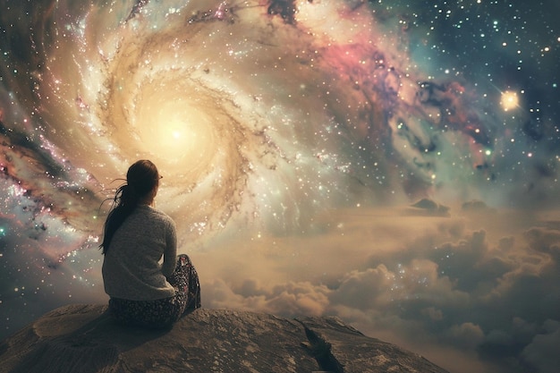 Galaktische Nachthimmel-Astronomie und Wissenschaft kombiniert generative KI