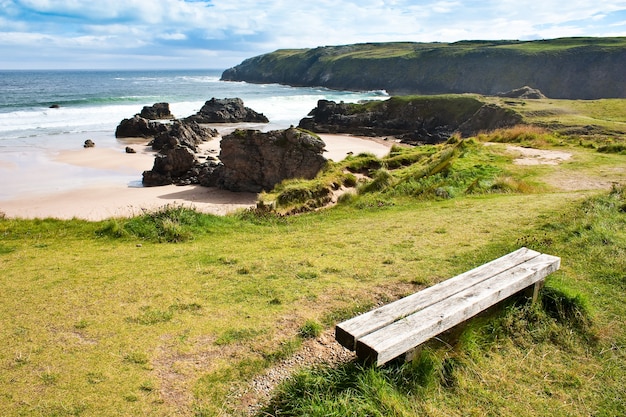 La galardonada playa espectacular de Durness, Sutherland, Escocia