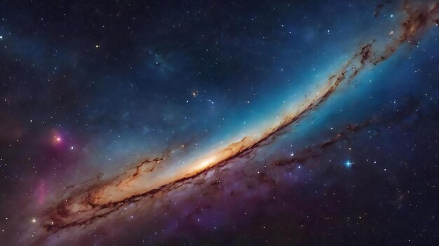 Galáxia azul abstrata com estrelas