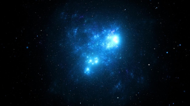 Galáxia bilhões de estrelas e planetas Nebulosa cósmica no universo infinito Luz de estrelas distantes e galáxias bilhões de anos-luz da Terra 3d render