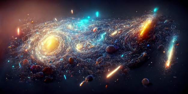 Foto galaxia cielo espacio modelo 3d