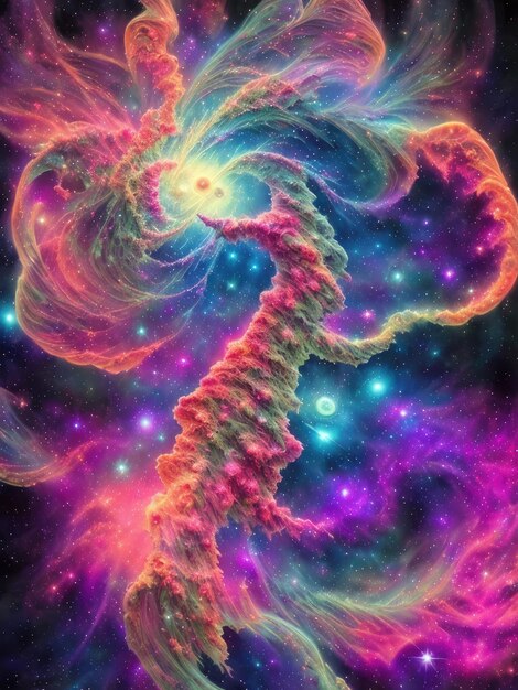 Una galaxia colorida con un diseño en espiral que dice "galaxia"