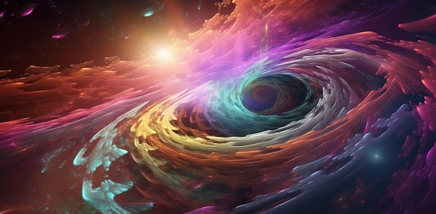 Una galaxia colorida con un diseño en espiral que dice 'el universo'