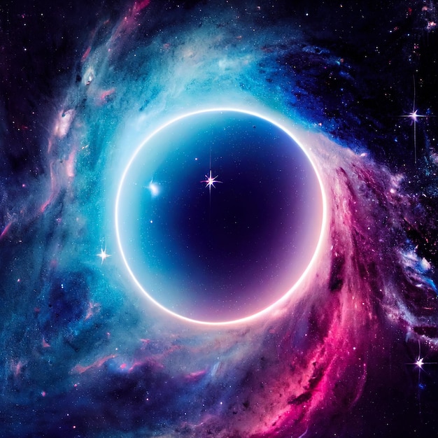 Galáxia com estrelas e poeira espacial no universo Ilustração 3d da nebulosa espacial