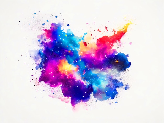 galaxia como arte de salpicaduras colorida nebulosa espacial como fondo camiseta arte vectorial imagen de fondo blanco