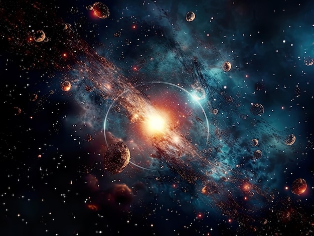 Galáxia e universo luz Galáxias céu no espaço Planetas e estrelas beleza da exploração espacial