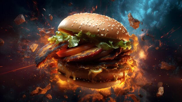 Galáxia espacial do hambúrguer