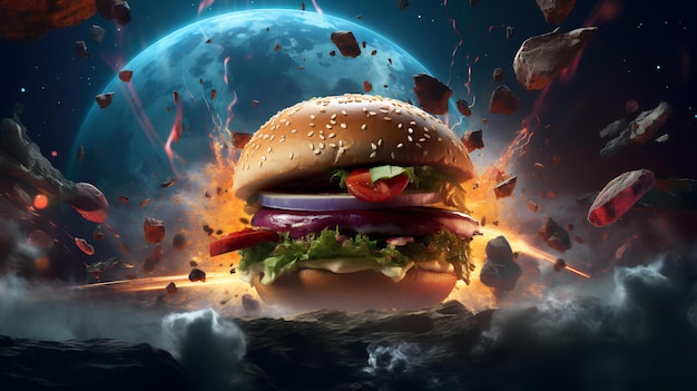 La galaxia espacial de las hamburguesas