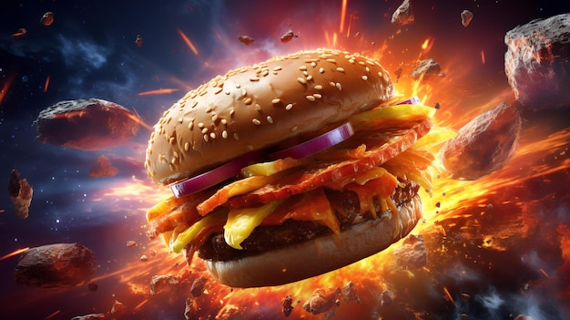 La galaxia espacial de las hamburguesas