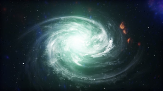Galaxia en el espacio, belleza del universo, nube de estrellas, desenfoque de fondo, ilustración 3d