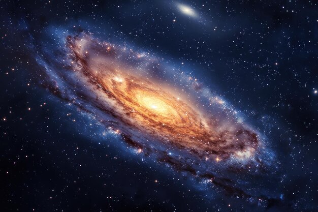 Galáxia espiral celeste de fundo com brilho galáctico