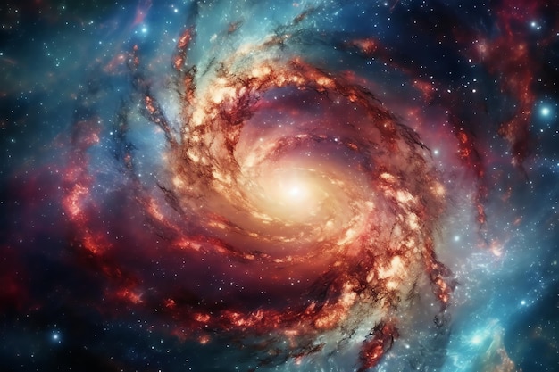 Una galaxia con una espiral en el centro.